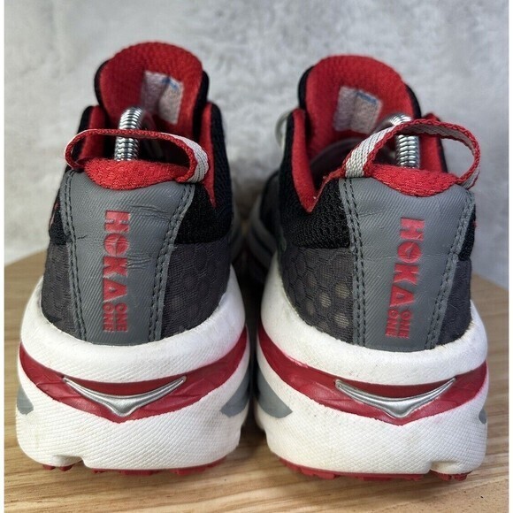 Hoka One One - Bondi B - Running Shoes Gray/Red Men's 9 Women 10 1107349 CTGY - Picture 5 of 7